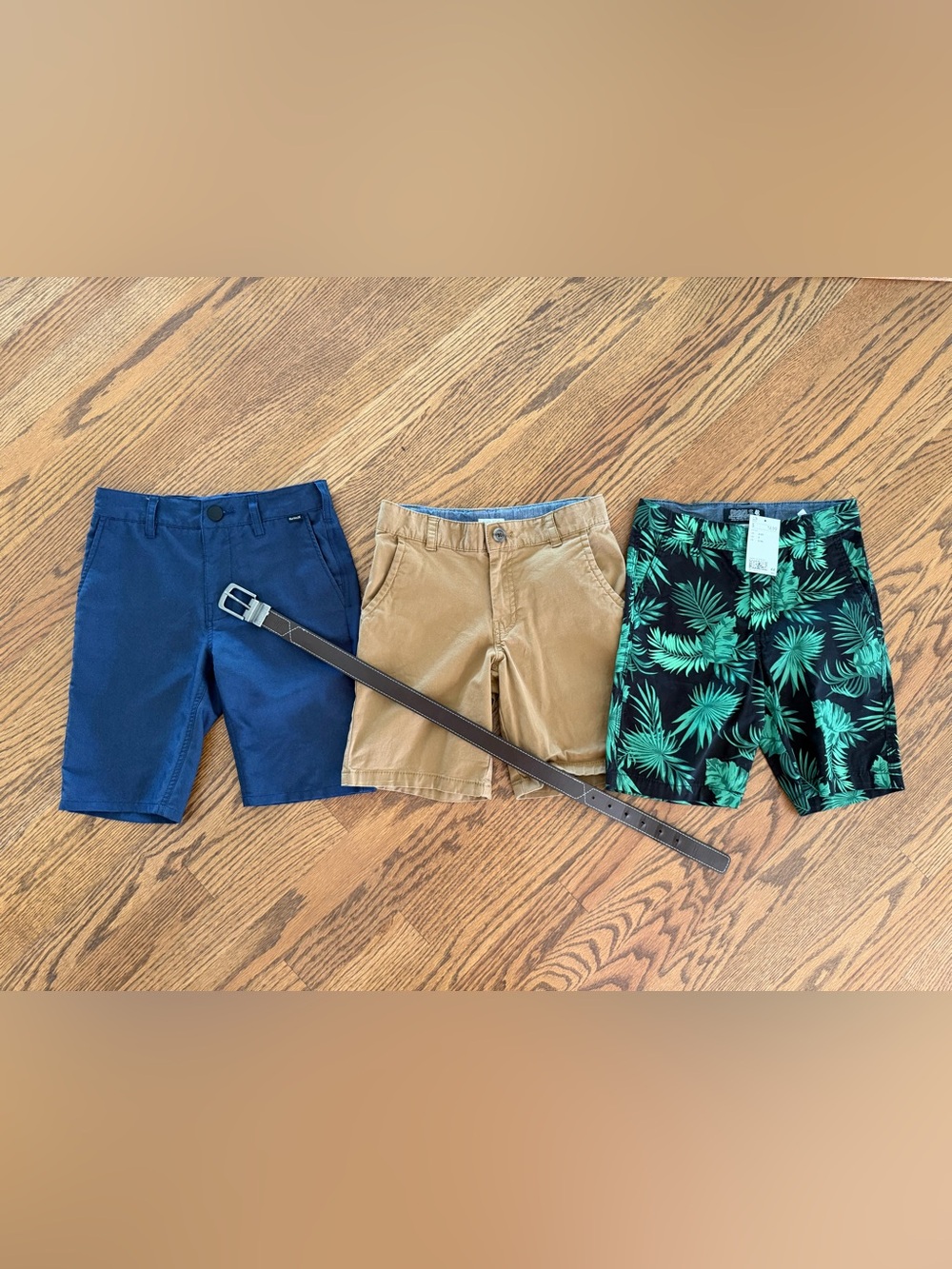 Size 8 Boys Shorts Bundle (bundle of 3 pairs) and Reversible Belt